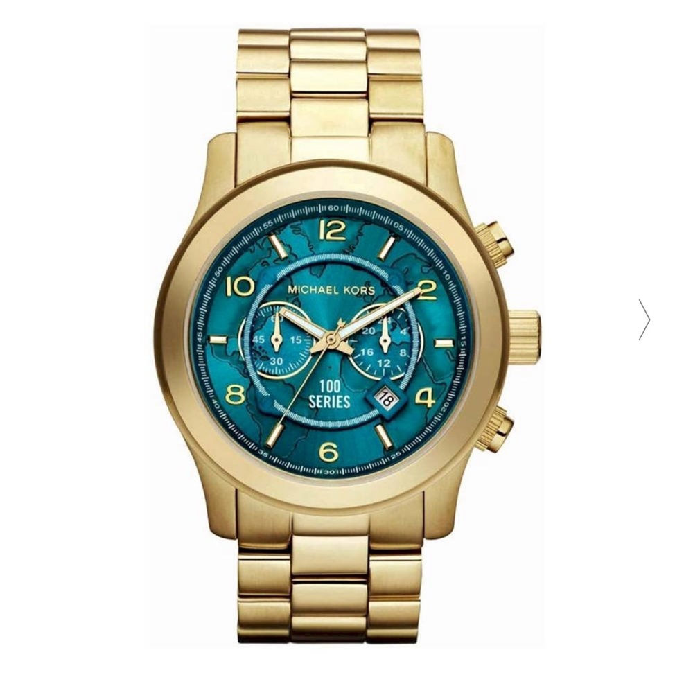 Authentic Michael Kors MK8315 HungerStop Gold Stainless-Steel Quartz 45mm Watch